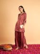 Lyush Women Pink Velvet Sequence Embroidered Short Kurta Hot on Sale