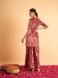 Lyush Women Pink Velvet Sequence Embroidered Short Kurta Hot on Sale