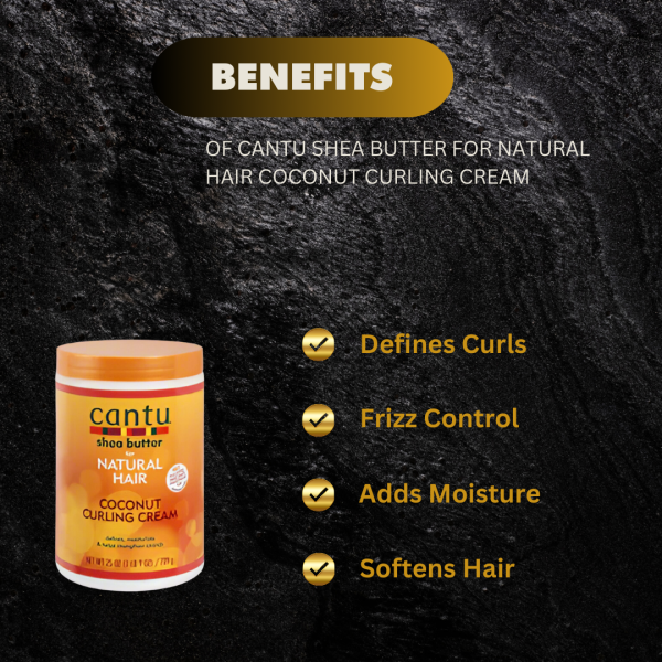 Cantu Shea Butter for Natural Hair Coconut Curling Cream 25oz Hot on Sale