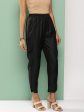 Women s Black Loose Fit Gathered Trousers - Bhama Sale