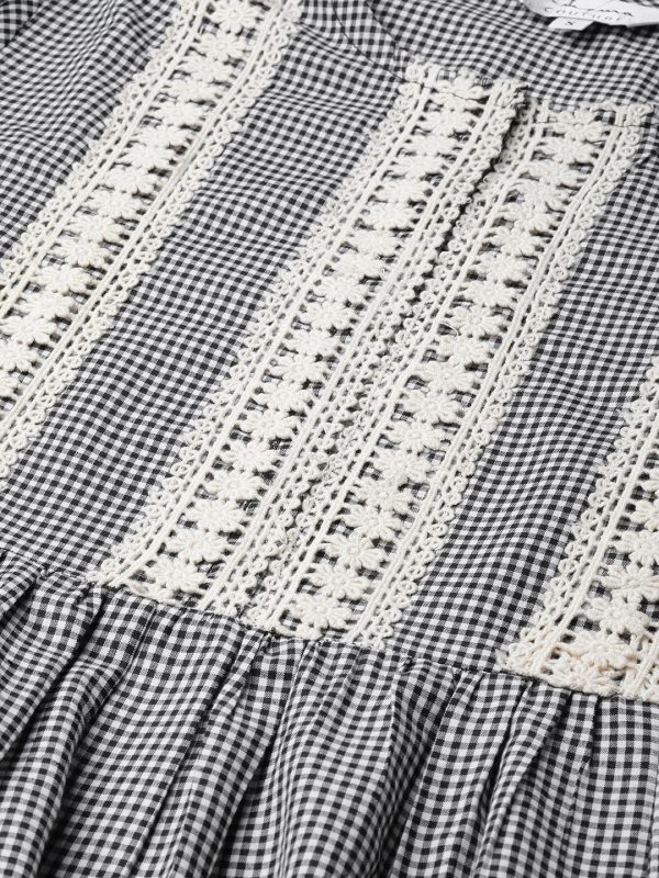 Women s Black & White Checked A-Line Kurta - Bhama For Cheap