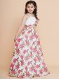 Girls Off White Printed Georgette Lehenga With Choli. for Kids - Bhama Hot on Sale