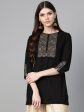 Women s Black & Golden Print Tunic - Bhama Online