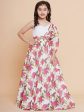 Girls Off White Printed Georgette Lehenga With Choli. for Kids - Bhama Hot on Sale