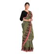 Exclusive Collection 100% Pure Cotton Pesta Tant Saree With Hand Weaving Work Online Sale