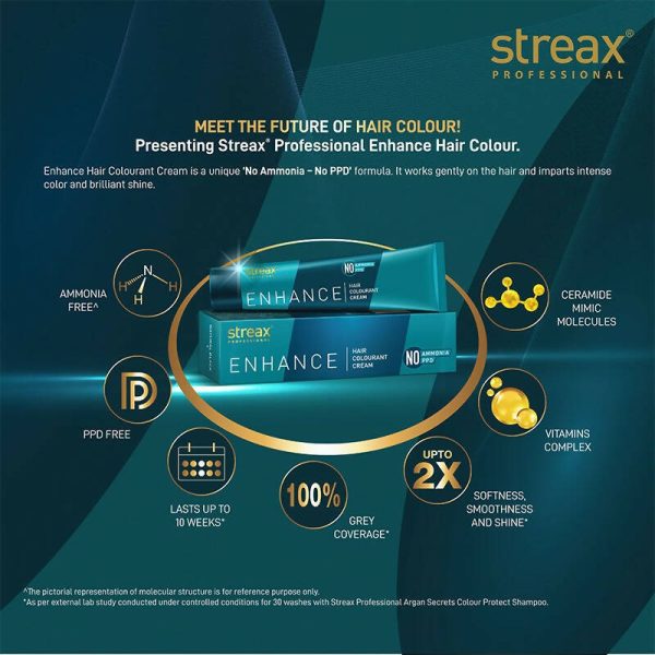 Streax Professional Enhance Hair Colourant - Intense Copper Blonde 7.44 on Sale