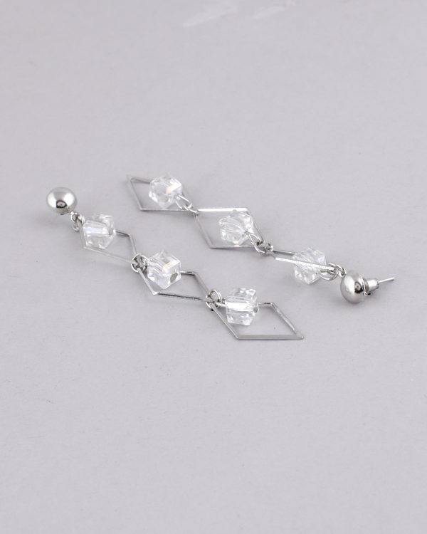 VOJ Women Silver Plated Flower Beads Drop Studs Earrings Sale