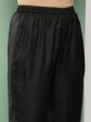 Women s Black Loose Fit Gathered Trousers - Bhama Sale