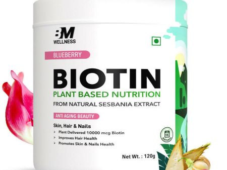 BM Wellness Plant Based Biotin 10000+ Mcg - Blueberry For Discount