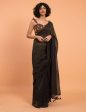 Suta Black Woven Zari Striped Pure Handloom Cotton Saree Online