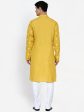 Men Mustard Yellow Embroidered Angrakha Kurta with Pyjamas - Bhama Hot on Sale