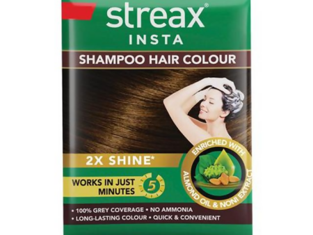 Streax Insta Shampoo Hair Color - Natural Brown For Cheap