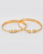 VOJ Stainless Steel Beads Gold-plated Bangle Set (Pack of 2) Supply