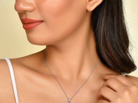 VOJ Women Beads Stainless Steel Sliver-Plated Chain with Oval-Shape Pendant on Sale