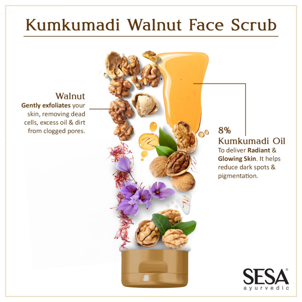 Sesa Ayurvedic Kumkumadi Walnut Face Scrub Sale