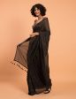 Suta Black Woven Zari Striped Pure Handloom Cotton Saree Online