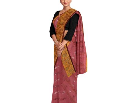 Exclusive Collection 100% Pure Cotton Mauve Tant Saree With Hand Weaving Work For Discount