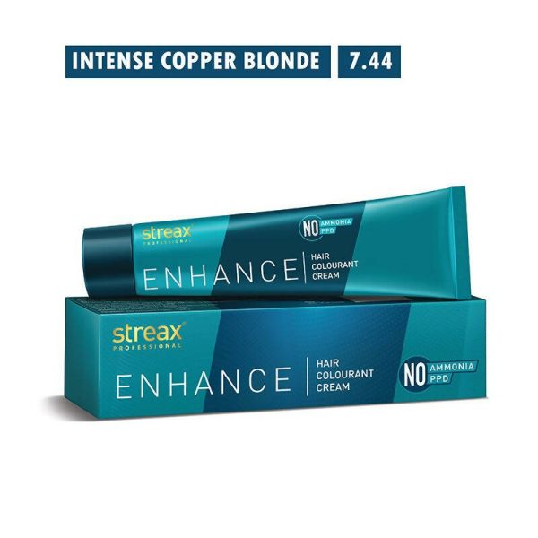 Streax Professional Enhance Hair Colourant - Intense Copper Blonde 7.44 on Sale