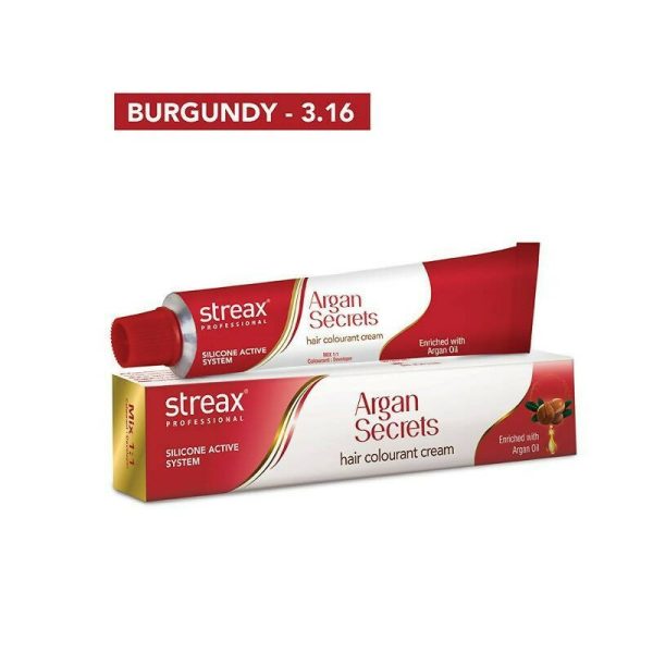 Streax Professional Argan Secrets Hair Colourant Cream - Burgundy 3.16 on Sale