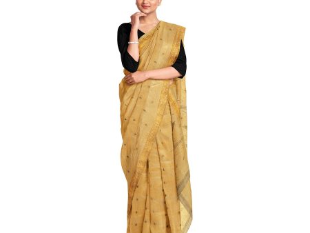 Exclusive Collection 100% Pure Cotton Brown Saree With Printed Work For Cheap