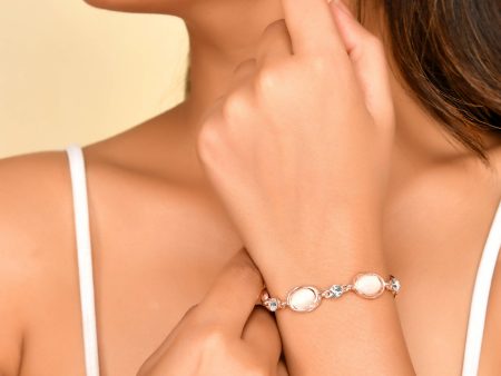 VOJ Stainless Steel Pearl Gold-plated Bracelet on Sale