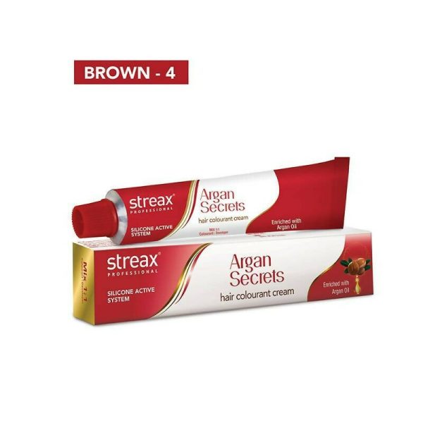 Streax Professional Argan Secrets Hair Colourant Cream - Brown 4 For Cheap