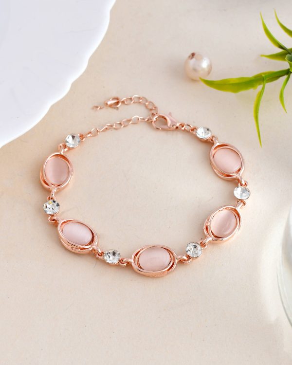 VOJ Stainless Steel Pearl Gold-plated Bracelet on Sale