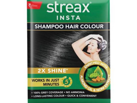 Streax Insta Shampoo Hair Color - Natural Black Discount