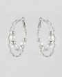 VOJ Women Sliver-Plated Pearl Stainless Steel Hoop Earrings Sale