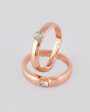 VOJ Stainless Steel Cubic Zirconia Rose Gold Plated Adjustable Ring Set for Couple Hot on Sale