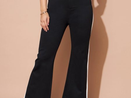 Lyush Women Black And White Colour Block Pants Online Sale