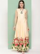 Women s Beige Printed Long Dress With Waist Belt - Bhama Sale